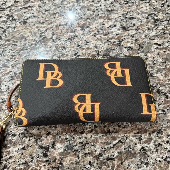 Dooney & Bourke Black Wallet with Orange Accents - Picture 2 of 3